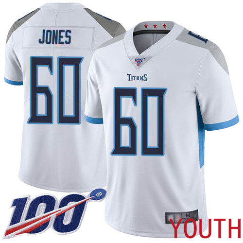 Tennessee Titans Limited White Youth Ben Jones Road Jersey NFL Football 60 100th Season Vapor Untouchable